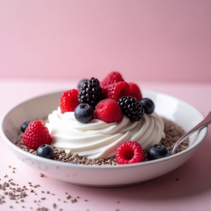Silky Greek Yogurt Protein Pudding with Mixed Berries