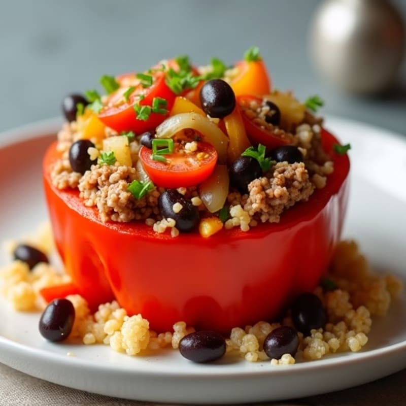 Hearty Ground Beef and Veggie Stuffed Bell Peppers