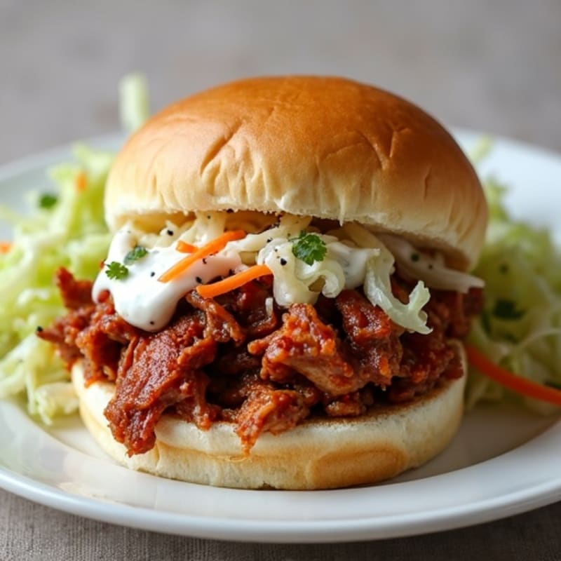 Slow Cooker BBQ Pulled Pork with Creamy Cabbage Slaw
