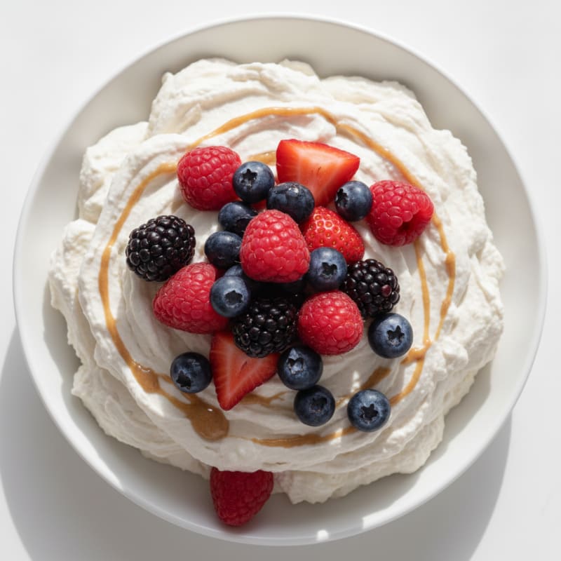 Greek Yogurt Protein Mousse with Mixed Berries