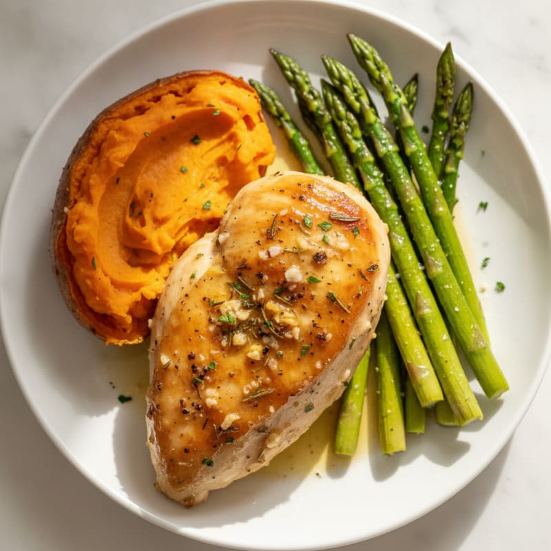 Lemon-Herb Roasted Chicken with Asparagus