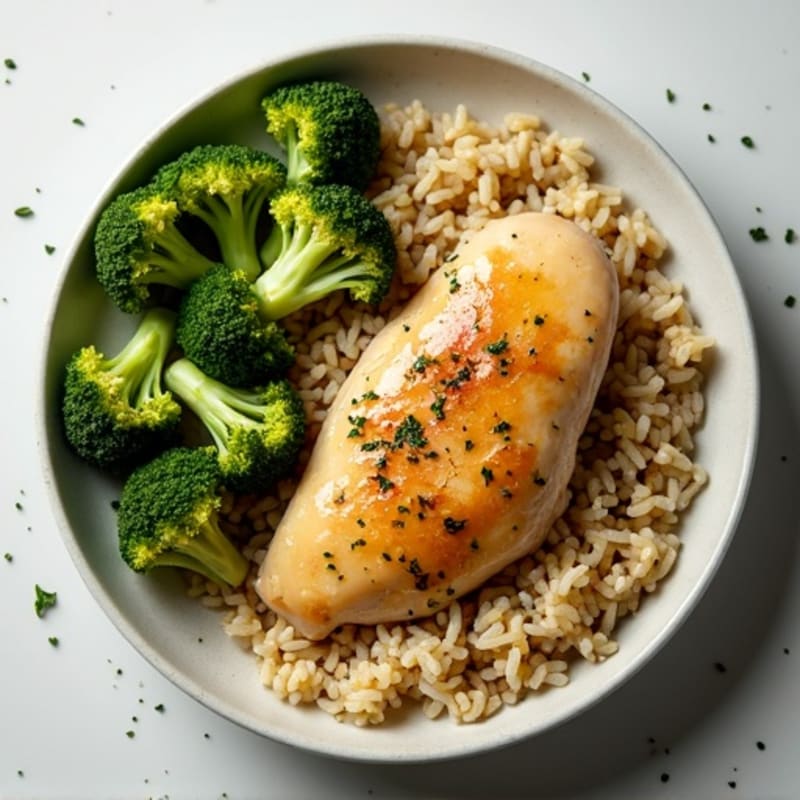 Sheet Pan Garlic Herb Chicken and Rice with Crispy Broccoli