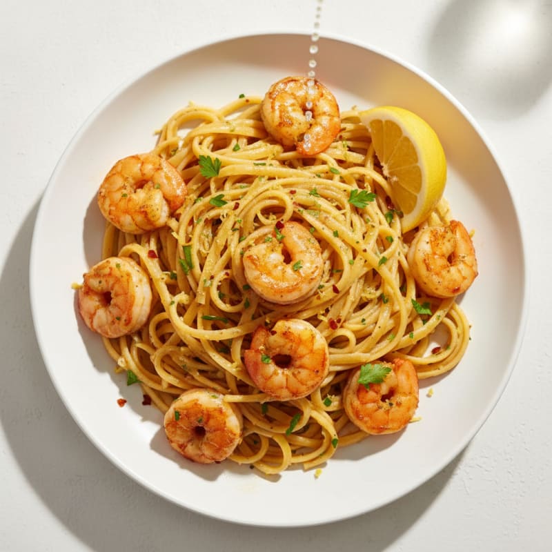 Garlic Butter Shrimp Scampi with Linguine