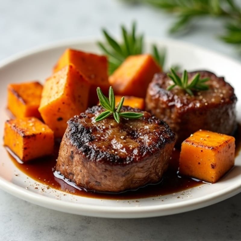 Seared Beef Bites with Roasted Sweet Potato