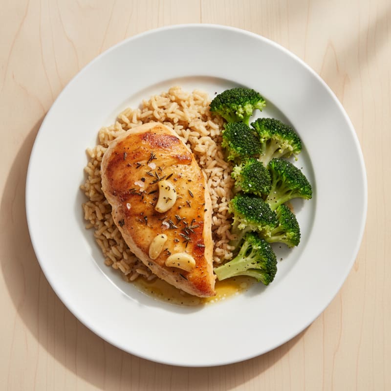 Garlic Herb Roasted Chicken with Rice