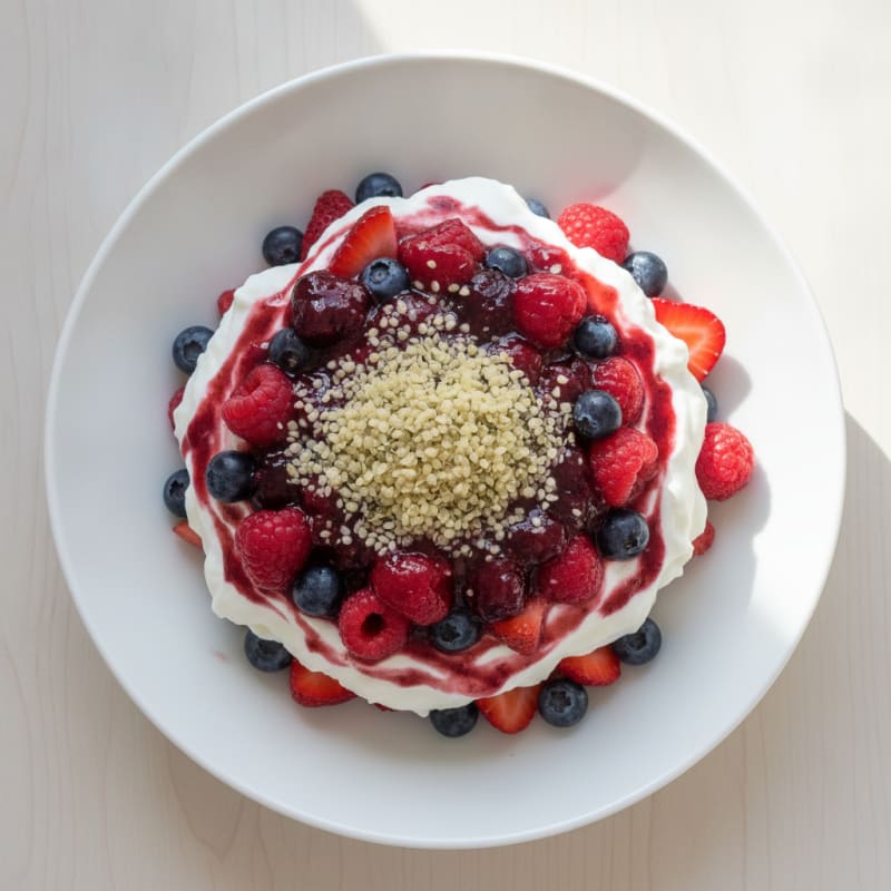 Greek Yogurt Protein Parfait with Mixed Berries