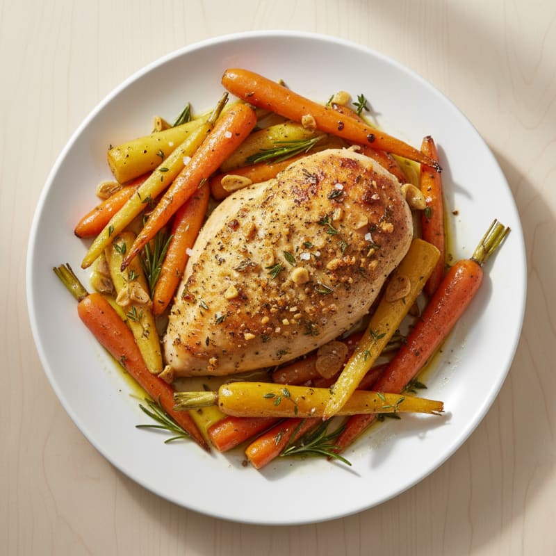 Garlic Herb Roasted Chicken with Root Vegetables