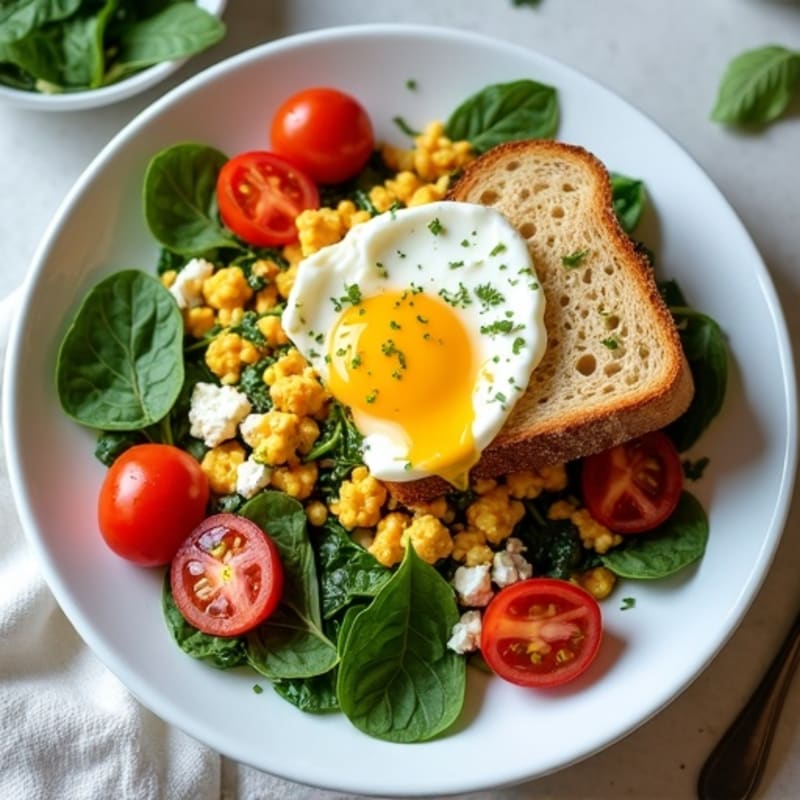 Protein-Packed Spinach and Feta Egg White Scramble