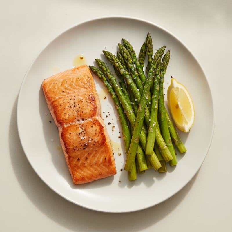 Pan-Seared Salmon with Roasted Asparagus