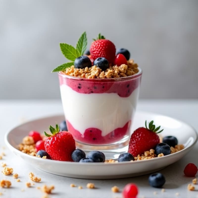 Greek Yogurt Protein Parfait with Mixed Berries