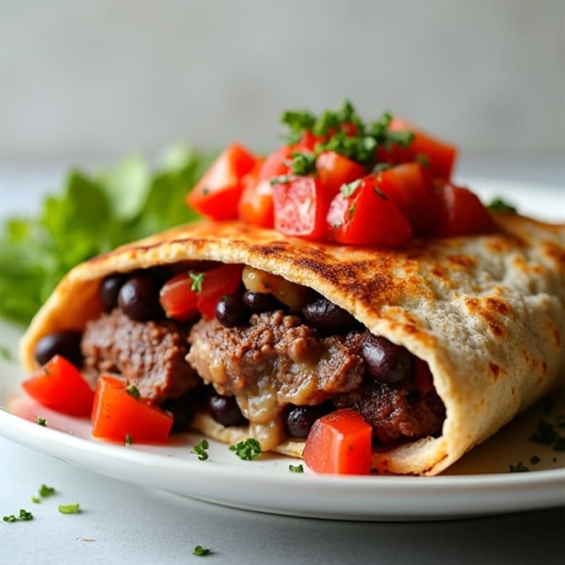 Crispy Flank Steak and Black Bean Quesadillas with Fresh Pico de Gallo