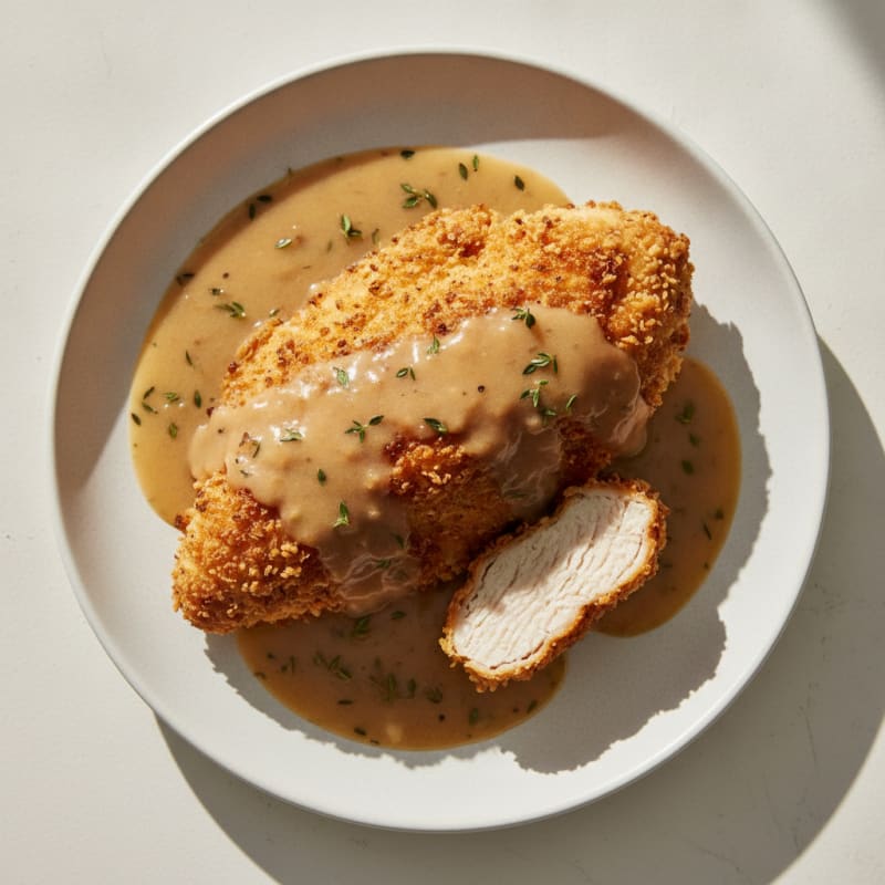 Crispy Buttermilk Fried Chicken with Savory Gravy