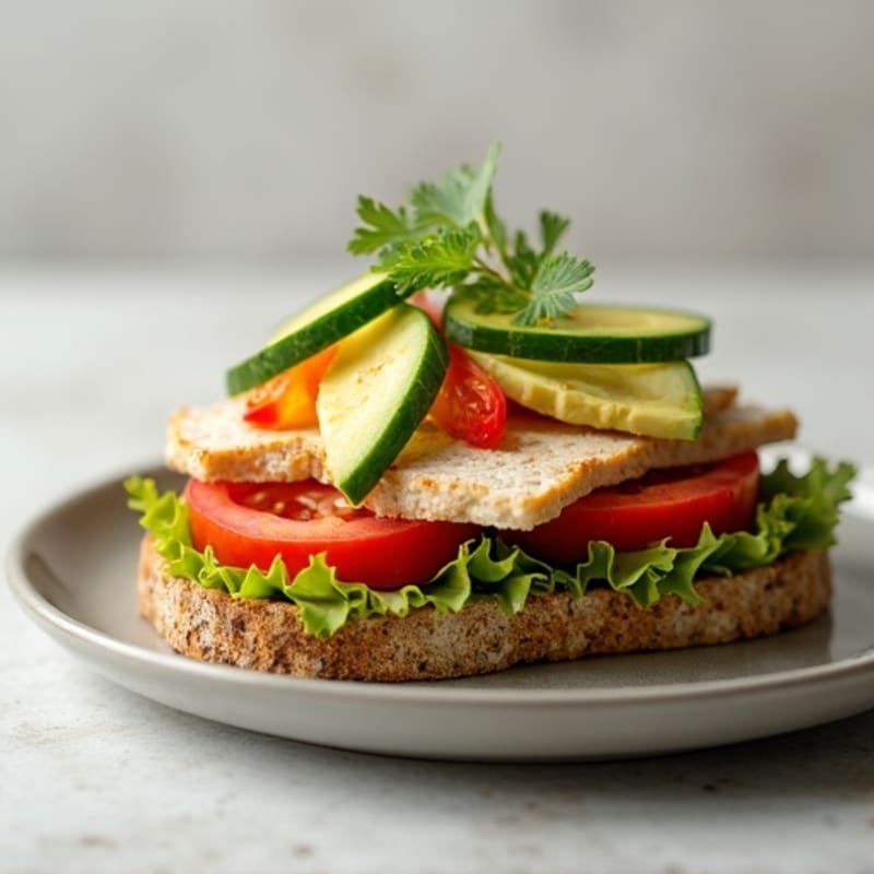 Open-Faced Roasted Turkey with Creamy Avocado and Crunchy Veggies