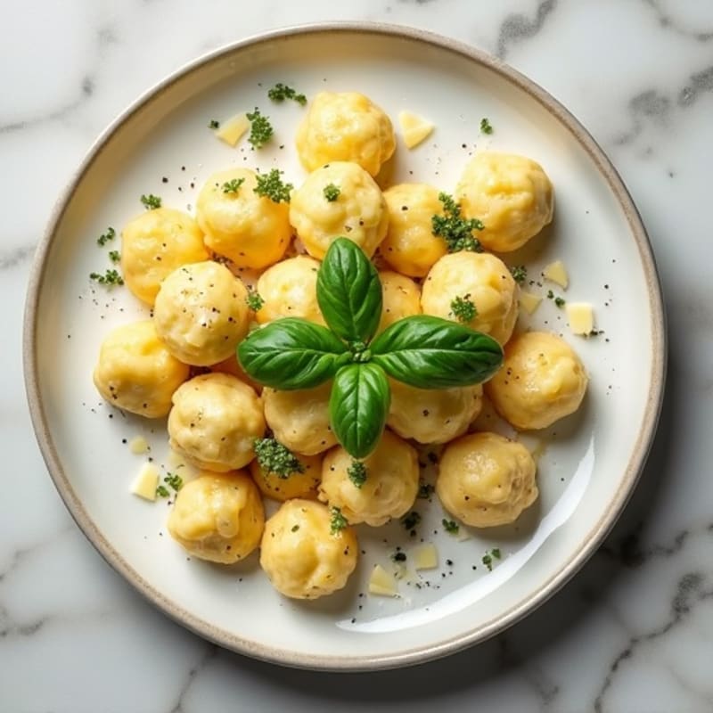 Herb-Roasted Ricotta Gnocchi with Garlic Cream Sauce