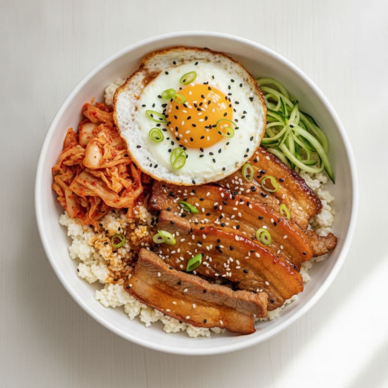 Spicy Gochujang Pork Belly Bowl