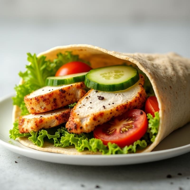 Crispy Grilled Chicken and Fresh Veggie Wrap