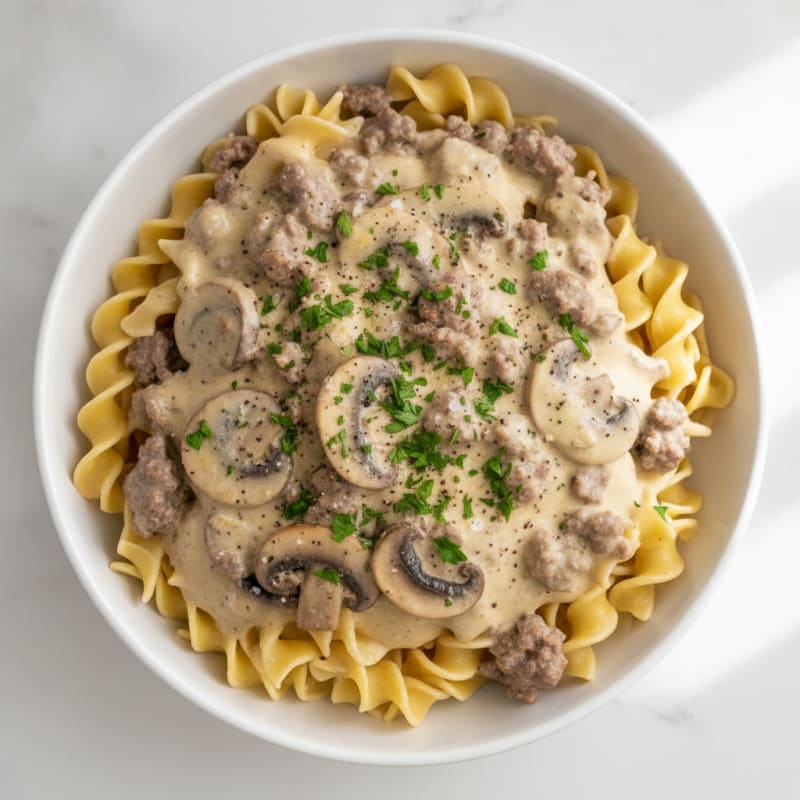 Beef Stroganoff with Egg Noodles