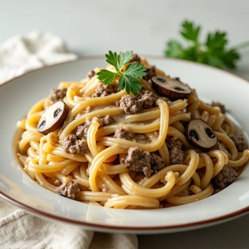 Creamy Lean Beef and Mushroom Pasta