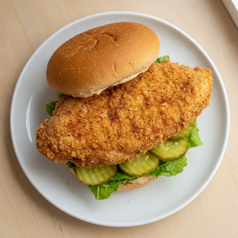 Crispy Buttermilk Fried Chicken Sandwich with Pickles