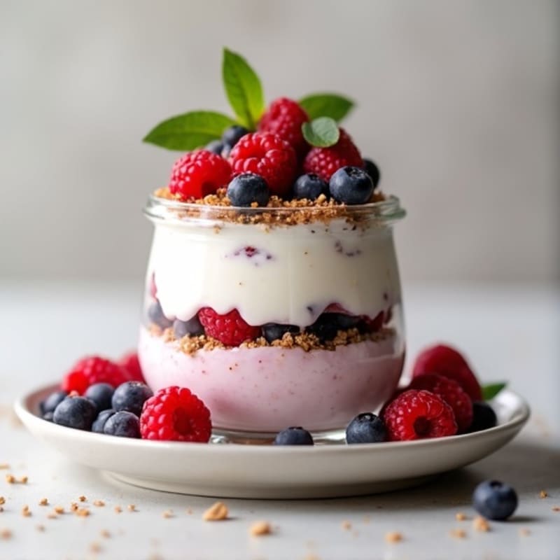 Greek Yogurt Protein Parfait with Mixed Berries