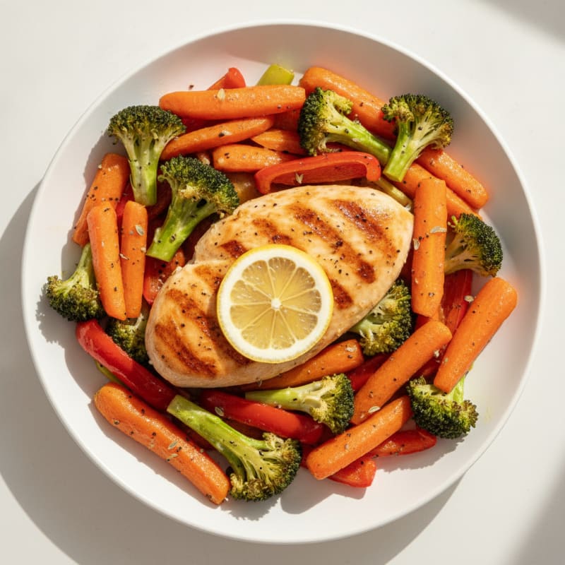 Pan-Seared Chicken with Roasted Vegetables