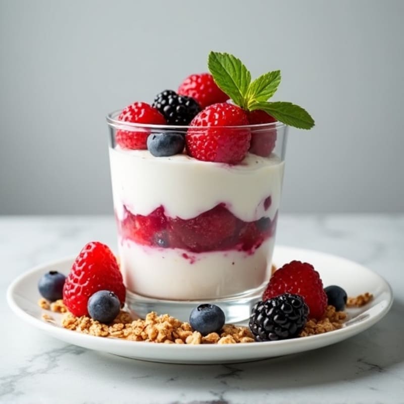 Greek Yogurt Protein Parfait with Mixed Berries