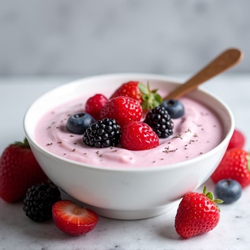 Greek Yogurt Protein Pudding with Mixed Berries