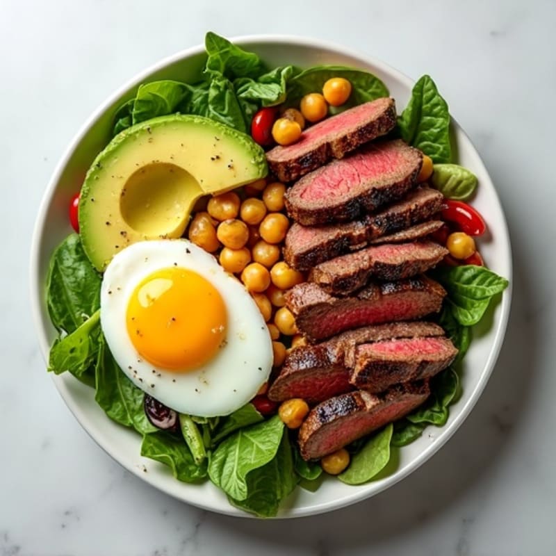 Grilled Steak Salad with Chickpeas and Avocado