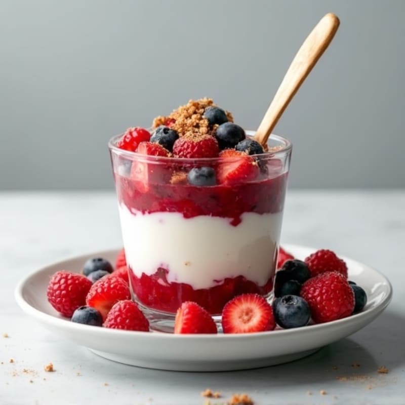 Greek Yogurt Protein Parfait with Mixed Berries and Almond Butter