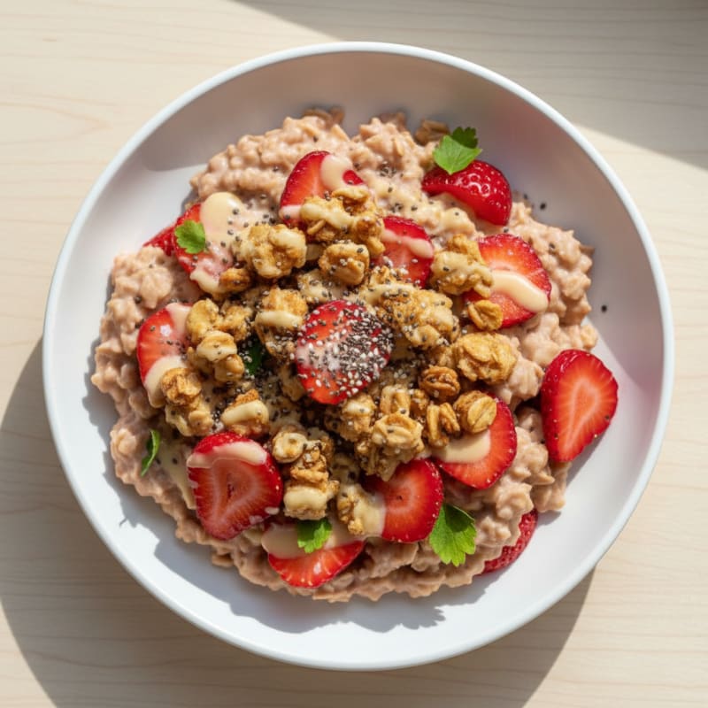 Creamy Strawberry Shortcake Overnight Oats