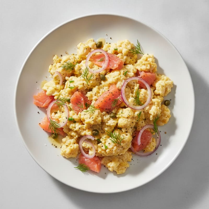 Smoked Salmon and Dill Scramble