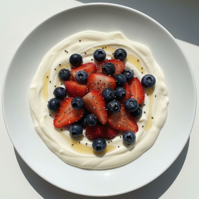 Silky Vanilla Protein Yogurt with Fresh Berries