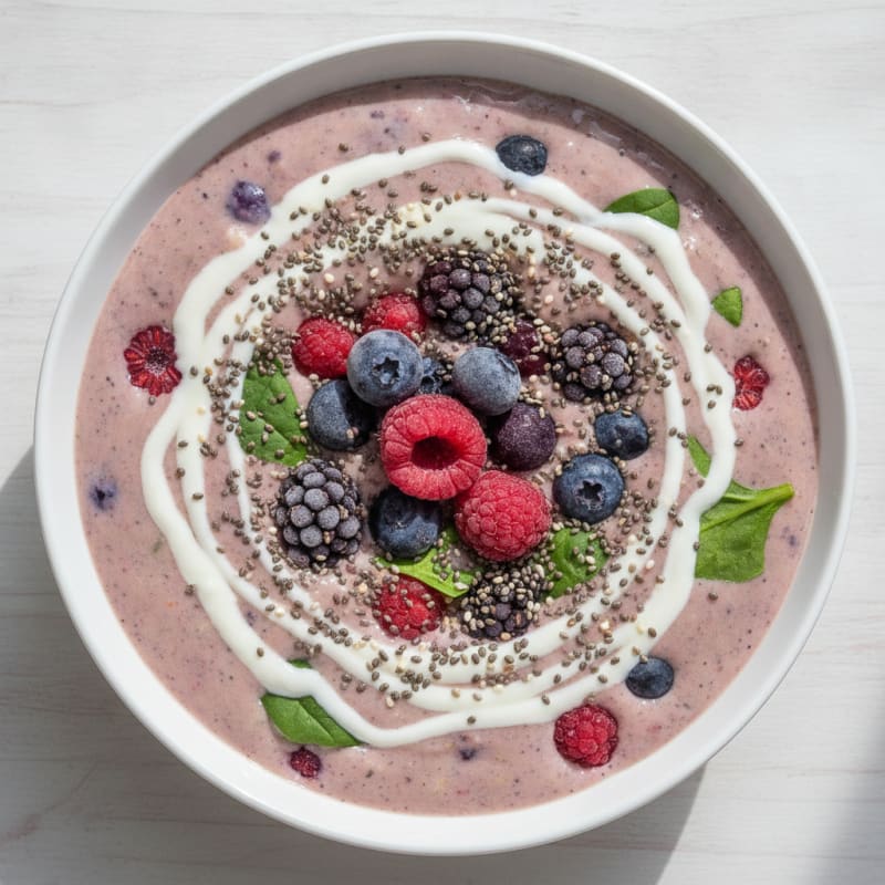 Creamy Protein Smoothie with Vanilla Yoghurt and Berries