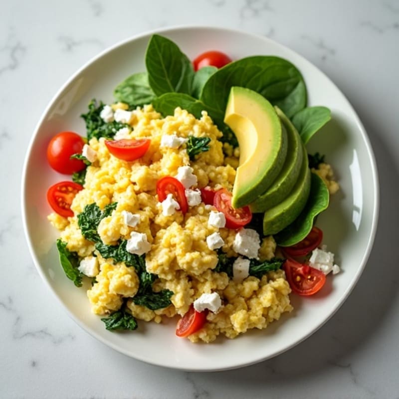Egg White Scramble with Roasted Turkey and Spinach