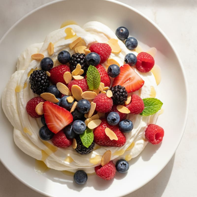 Greek Yogurt Protein Mousse with Mixed Berries