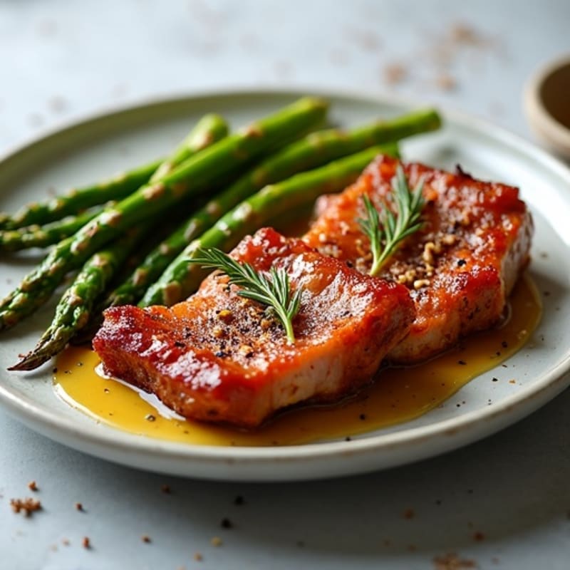 Tender Oven-Baked Ribs with Roasted Asparagus