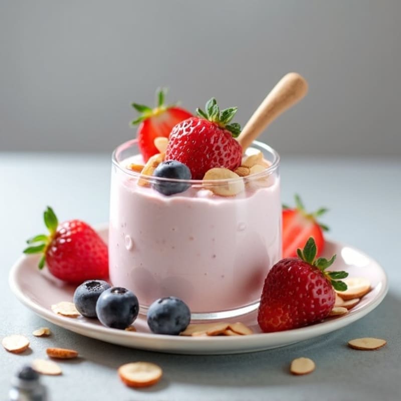 Silky Greek Yogurt Protein Mousse with Mixed Berries