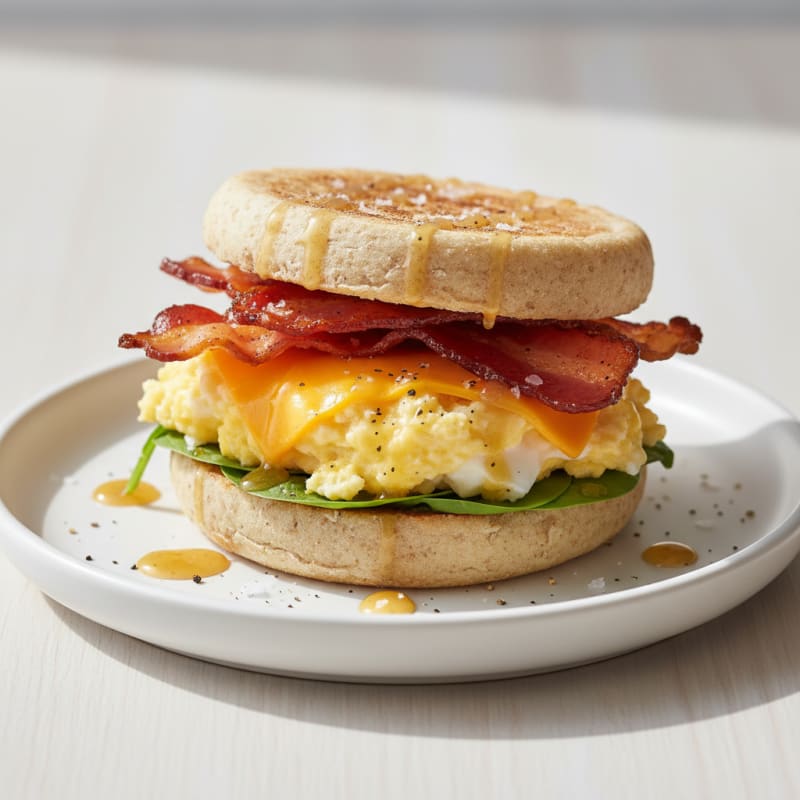 Crispy Bacon Egg and Cheese Muffin