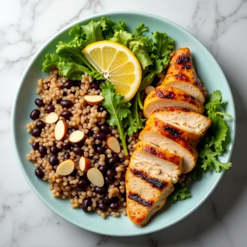Grilled Chicken and Black Bean Salad with Brown Rice