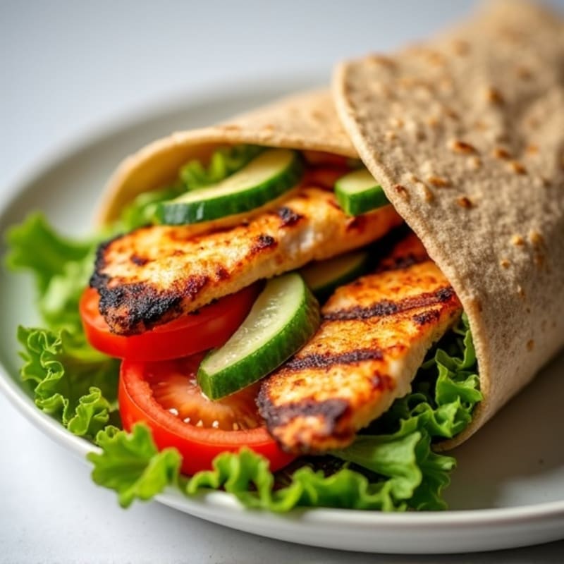 Grilled Chicken and Crisp Vegetable Wrap