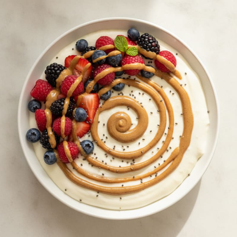 Silky Greek Yogurt Protein Pudding with Mixed Berries