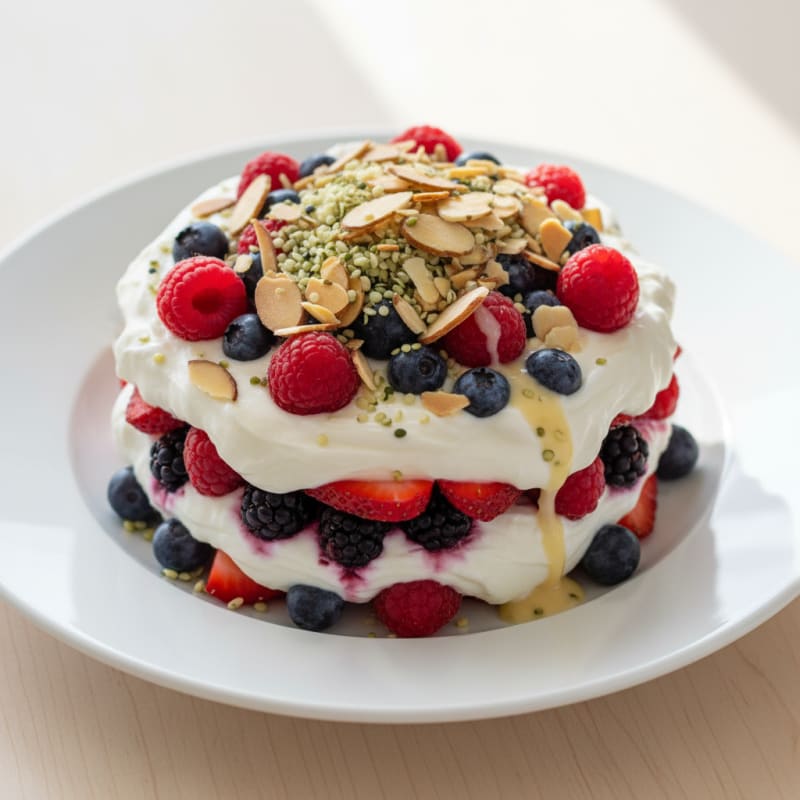 Greek Yogurt Protein Parfait with Mixed Berries