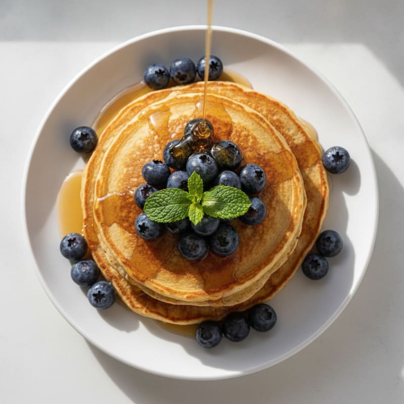 Fluffy Buttermilk Pancakes with Berries