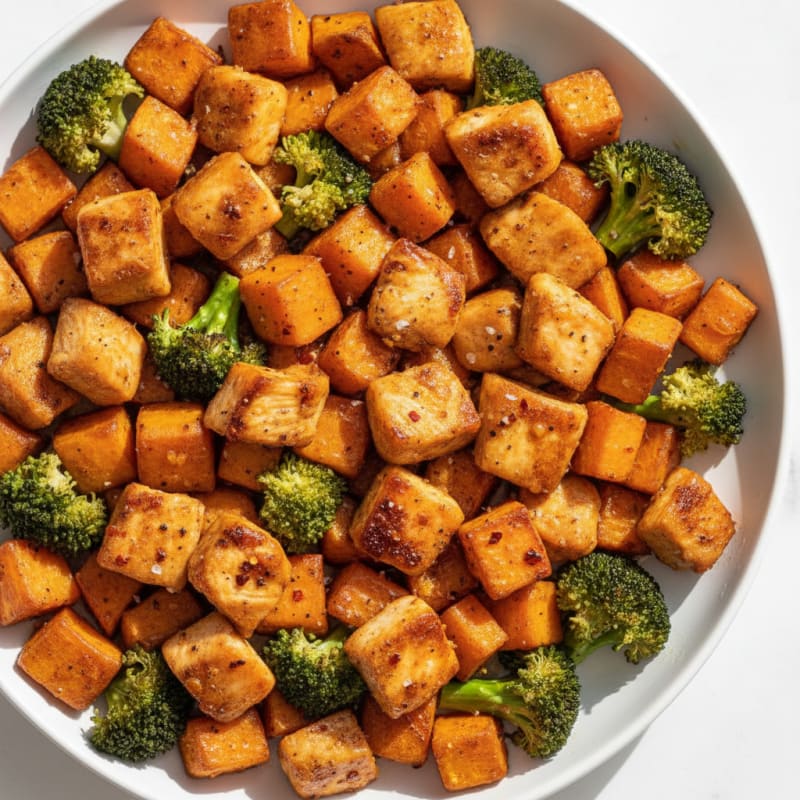 Sheet Pan Honey-Garlic Chicken and Sweet Potatoes