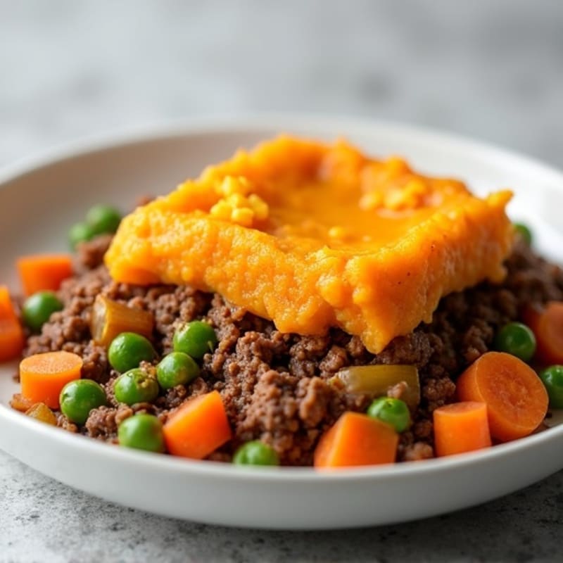 Hearty Lean Ground Beef and Vegetable Shepherd's Pie with Creamy Sweet Potato Mash
