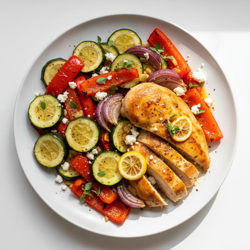 Lemon-Herb Greek Chicken with Roasted Vegetables
