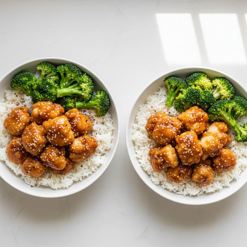 Crispy Honey-Garlic Chicken Bowls