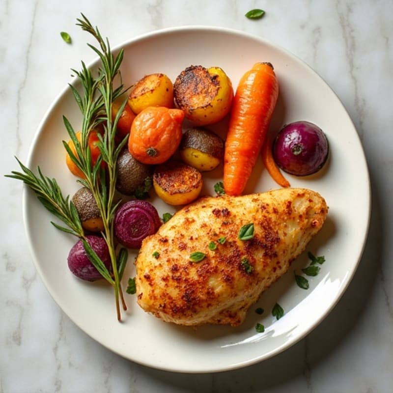 Crispy Lemon-Herb Chicken with Roasted Root Vegetables