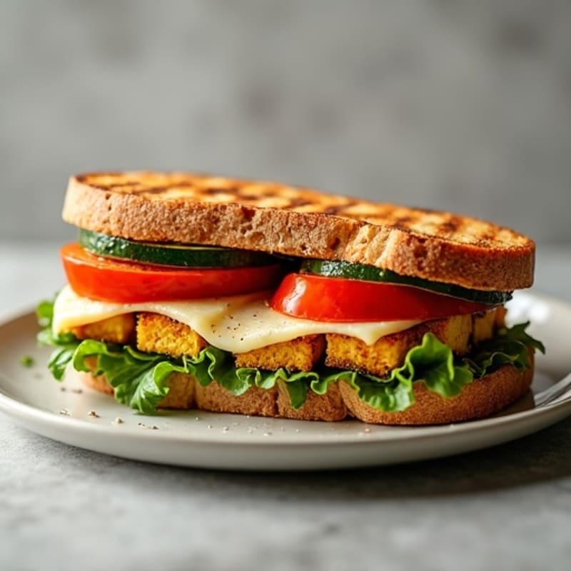 Crispy Grilled Roasted Vegetable Panini