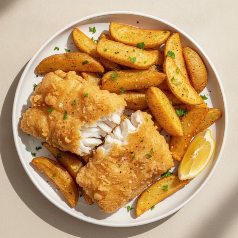 Air-Fried Beer-Battered Fish and Chips